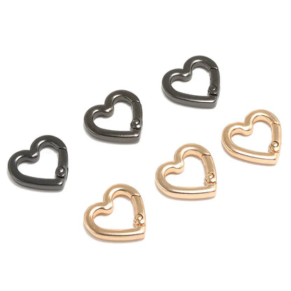 Heart-Shaped Zinc Alloy Spring Snap Hook - Letterpress