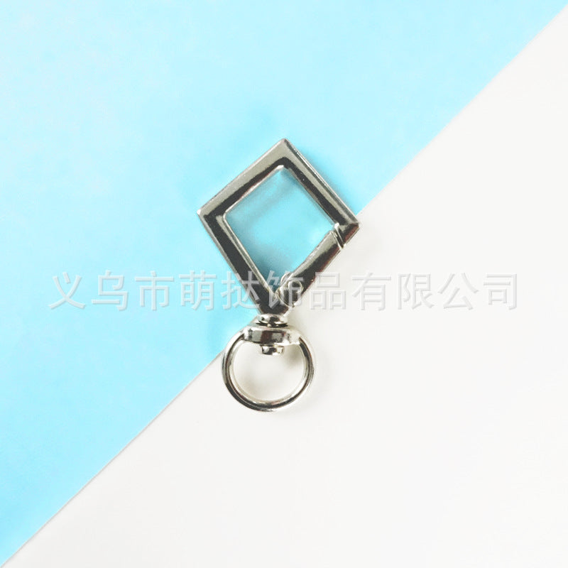 Candy-Colored Diamond Spring Buckle - Alloy Carabiner Keychain