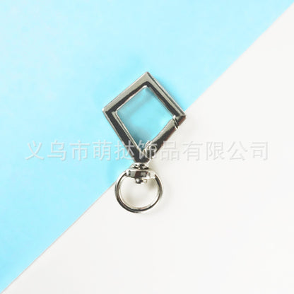 Candy-Colored Diamond Spring Buckle - Alloy Carabiner Keychain