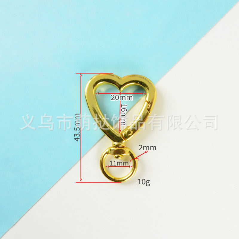 Heart-Shaped Zinc Alloy Open Ring Hook - DIY Key Ring