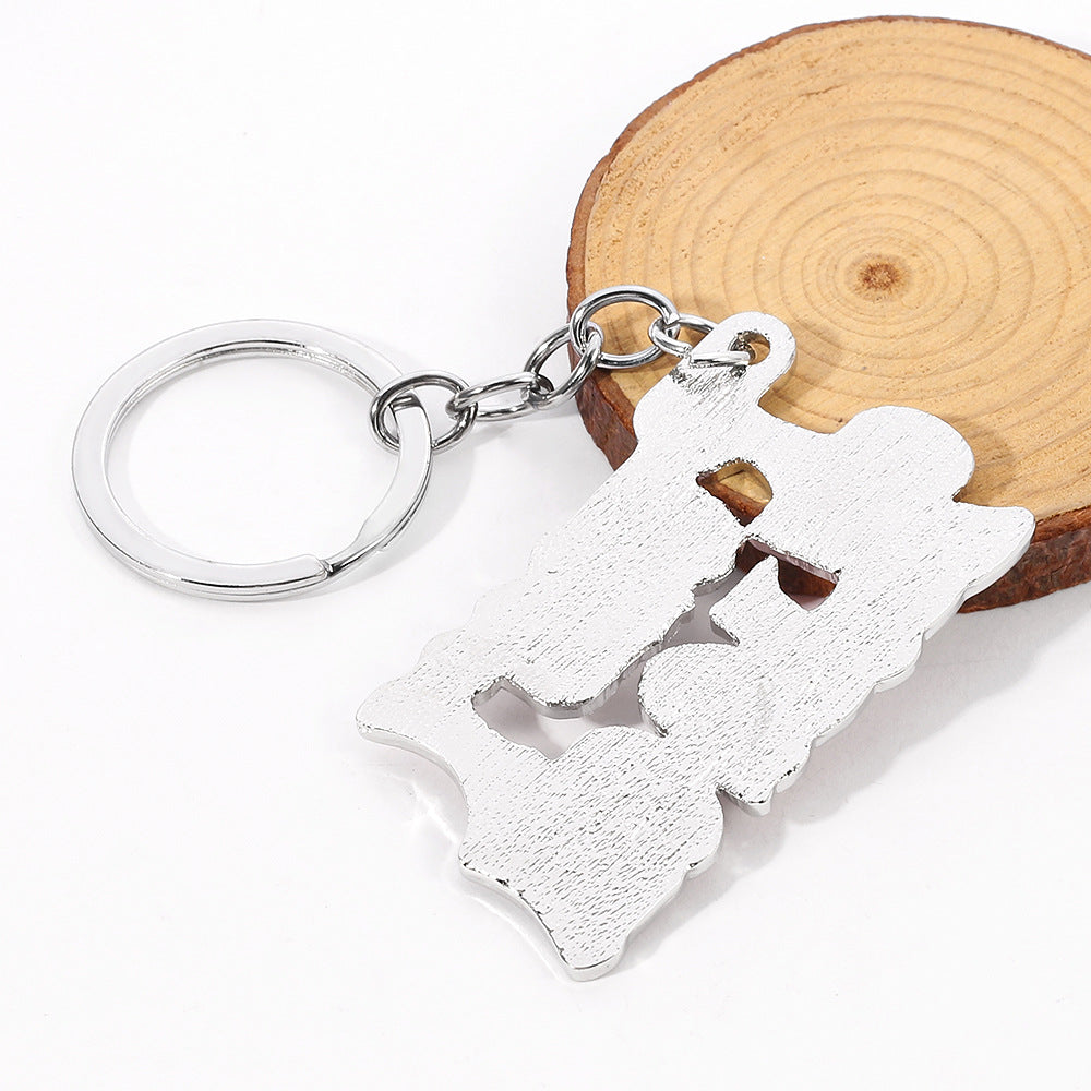 Movie & TV Theme Alloy Keychain - English Lettering Design