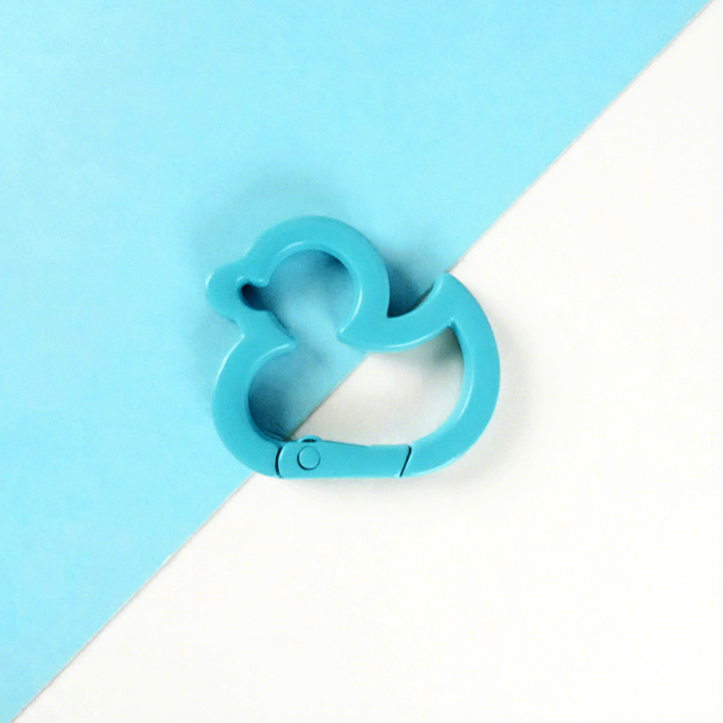 Duck Shape Alloy Carabiner Keychain - Digital Print, Lightweight