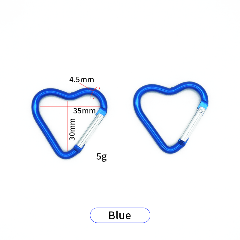 Heart-Shaped Aluminum Quick Carabiner - Keychain & Bag Clip