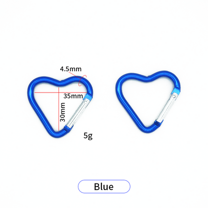 Heart-Shaped Aluminum Quick Carabiner - Keychain & Bag Clip