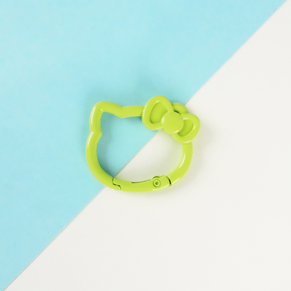 KT Cat Alloy Spring Ring Key Chain - UV Printed DIY Finding