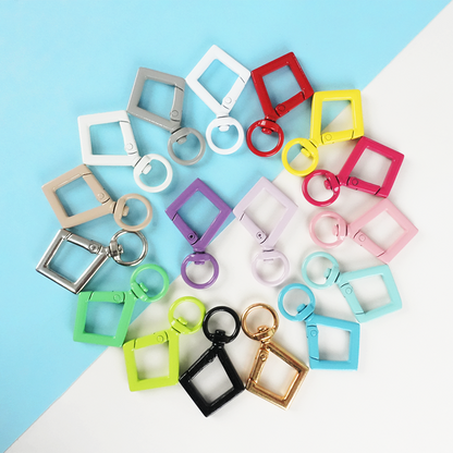 Candy-Colored Diamond Spring Buckle - Alloy Carabiner Keychain