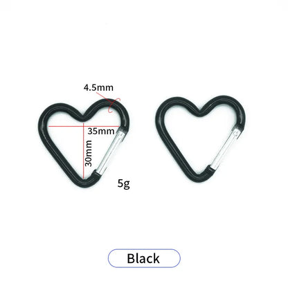 Heart-Shaped Aluminum Quick Carabiner - Keychain & Bag Clip